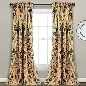 Half Moon Devonia Allover Light Filtering Window Curtain Panel Pair